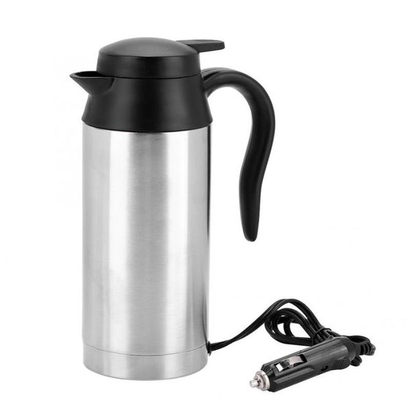 

electric kettles 240w 750ml 12/24v heating cup kettle stainless steel water heater bottle for tea coffee drinking travel car truck