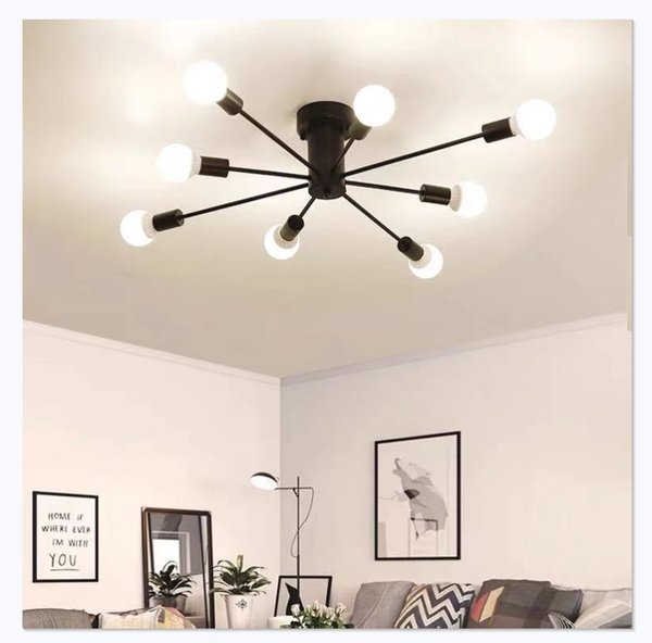 

pendant lamps retro iron chandelier black / white 6 8 lighting spider living room