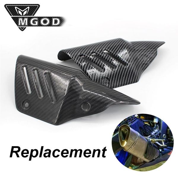 

motorcycle exhaust system pipe real carbon fiber heat shield cover shell for akrapovicccc r6 750 muffler escape moto