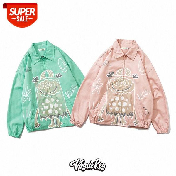 

men's street loose trend hip-hop printed jacket windbreaker #ct2v, Black;brown
