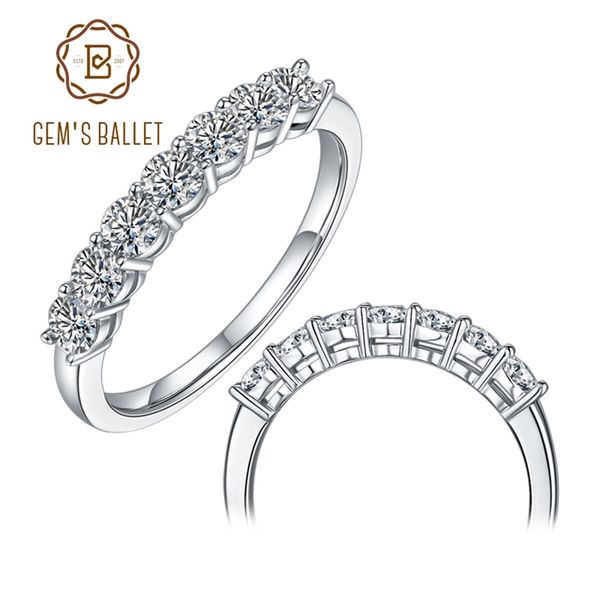 

gem's ballet 14k white gold jewelry 0.7ct vvs1 classic style diamond band ring for women 211217, Slivery;golden