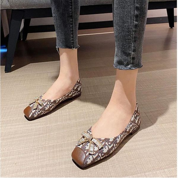 

sandals chaussure femme Ã©tÃ© zapatos de mujer women flats shoes low heel ballet square toe shallow buckle brand slip on loafer, Black