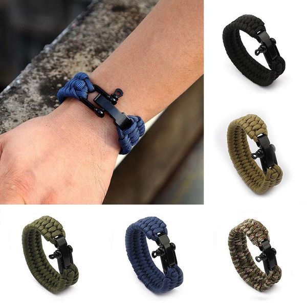 

outdoor gadgets climbing seven core umbrella rope braided u-shaped steel buckle with adjustable s8b0804