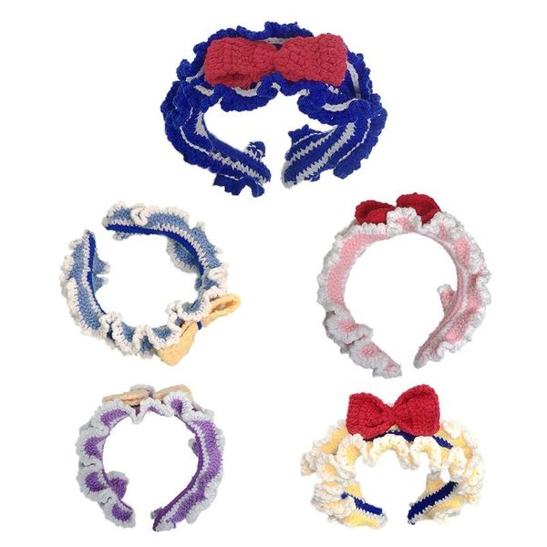 

hair accessories hand-woven headwear cartoon hairband wool bow headband lovely po props fancy dress halloween cosplay, Slivery;white