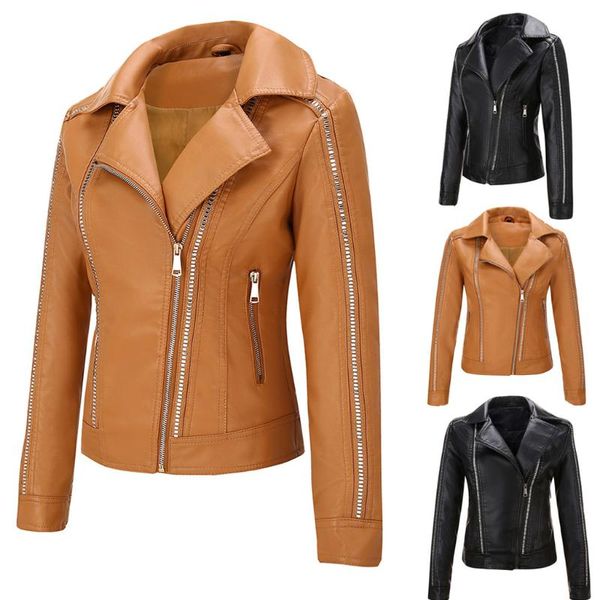 

women's jackets ladies winter jacket warm coat women short leather parka zipper overcoat outwear w910, Black;brown
