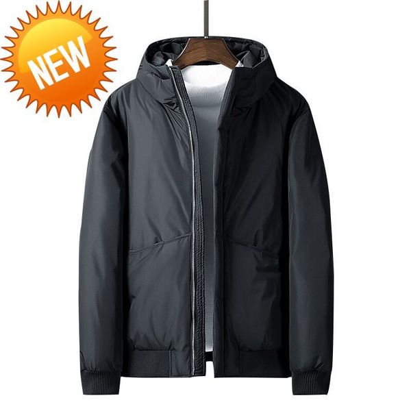 

new men's winter hooded jacket outdoor warm man thick hoodie coat clothes thick parkas clothing, Black