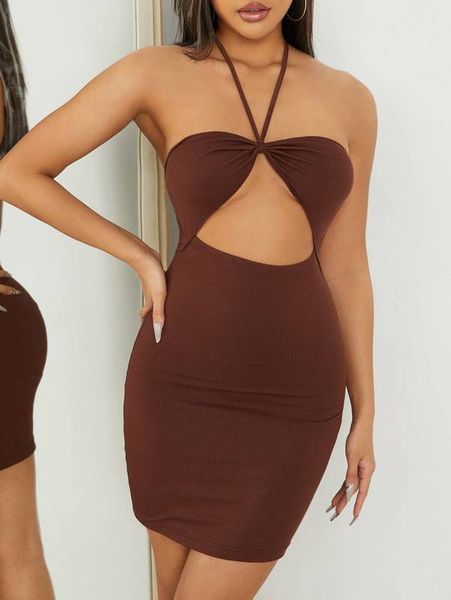 

petite cut-out ruched tied backless bodycon dress she, Black;gray