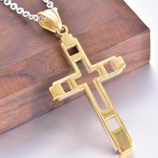 

pendant necklaces cross chain christian collar chunky choker for women men gift jewelry, Silver
