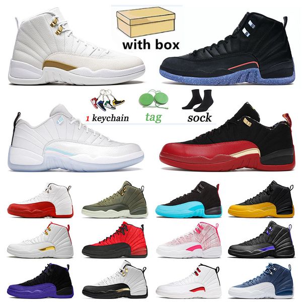 

12 12s jumpman low easter sneakers basketball shoes royalty ovo twist authentic utility grind super bowl sports trainers stone blue men wome, White;red