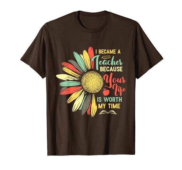 

i became a teacher because your life is worth my time t-shirt, White;black