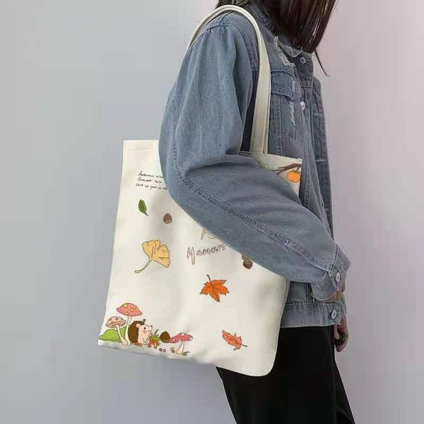 

evening bags canvas bag female summer art 2021 student handbag carrying book one shoulder remedial cloth