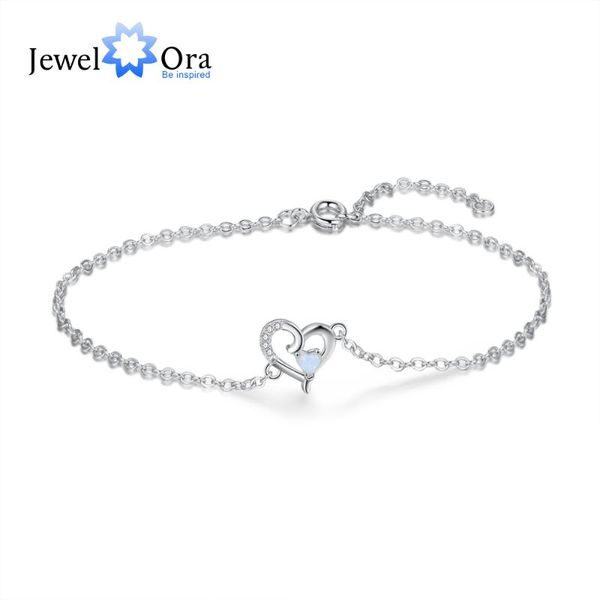 

link, chain jewelora fashion silver color 3mm simulated heart opal blacelets & bangles romantic adjustable bracelet for women gift her, Black