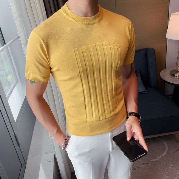 

men's t-shirts 2021 summer gym sport t shirt men quick drying running british slim knitwear tees fitness t-shirt 6 color, White;black
