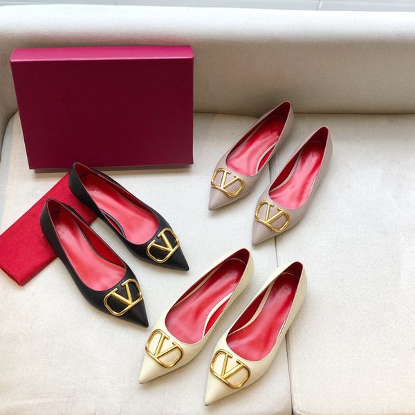 

70% off wholesale sandals flip-flops luxury new women's v-buckle flat shoes genuine leather pointed toe shallow mouth classics, Black
