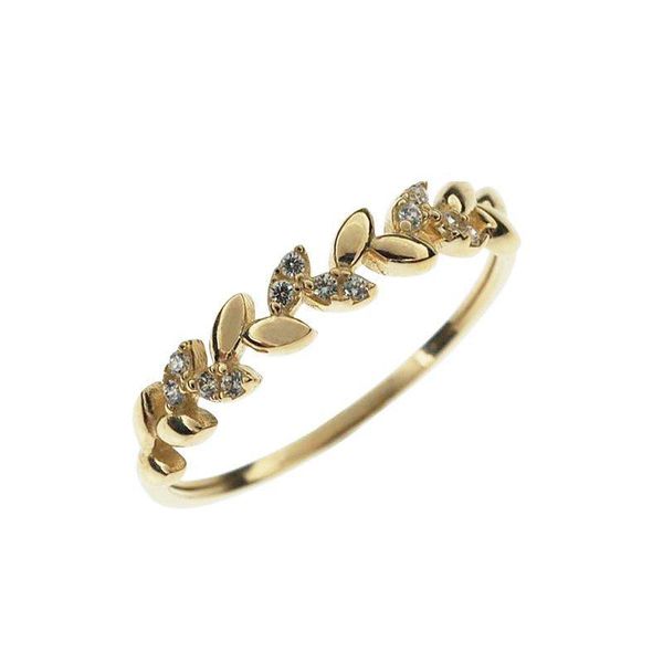 

wedding rings 2021 vintage gold leaves rhinestone olive leaf for women jewelry ring fashion, Slivery;golden
