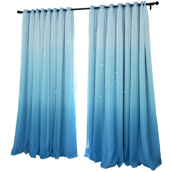 

curtain & drapes arrival nordic style curtains for living room bedroom gradient stripes hollow stars blackout double-deck