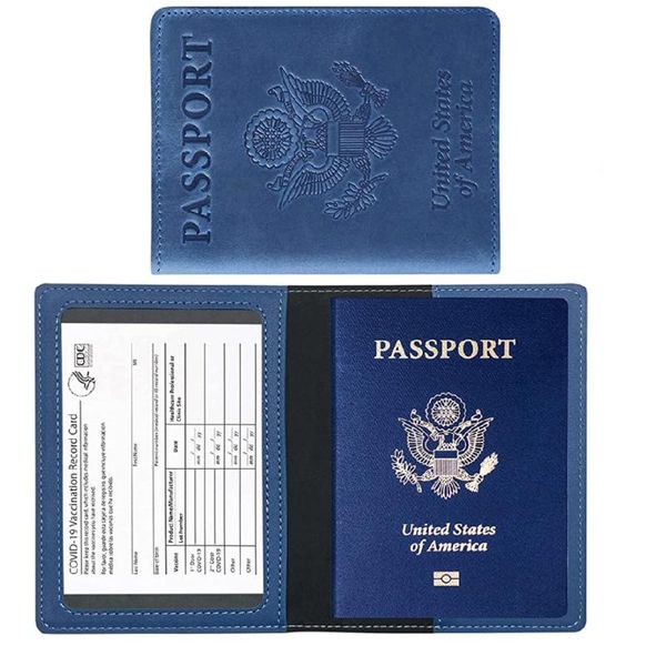 

card holders creative travel passport cover pu leather wallet bag letter men women id address holder portable boarding accessories a77, Brown;gray