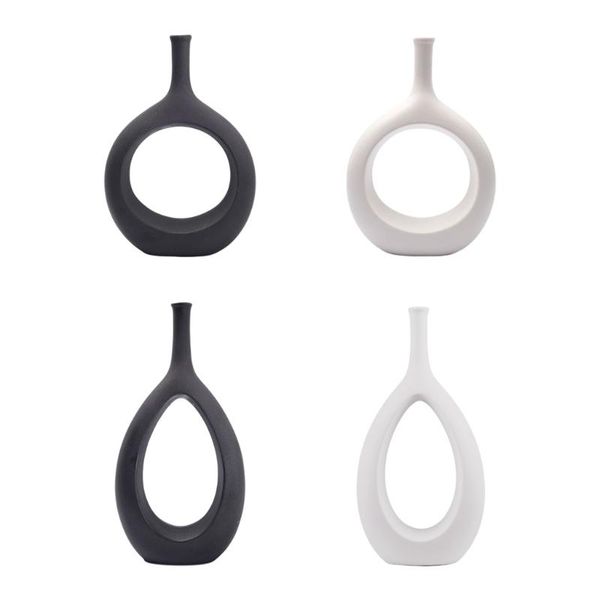 

vases nordic ceramic hollow vase flower pot po props sculpture kitchen decor