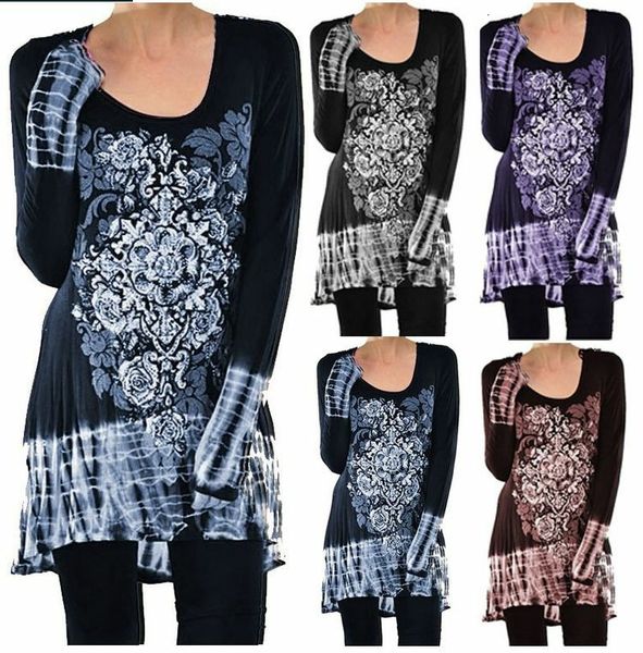 

women's tees t-shirt autumn long sleeve printed t-shirt 4 colors 8 siz, White