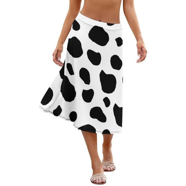 

skirts cow skirt pretty spandex girl patterns daily fashion midi, Black