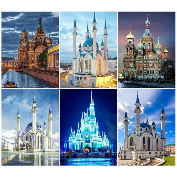 

diamond painting embroidery scenery cross stitch mosque picture of rhinestones mosaic handicraft year gift