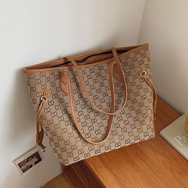 

evening bags retro letter high capacity big shoulder bag 2021 winter fashion printing travel tote shopping handbags and purses