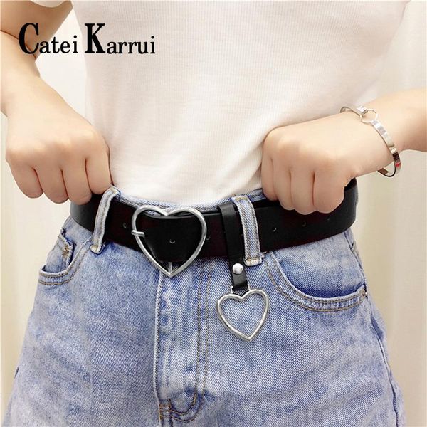 

catei karrui classic explosion jeans ring gifts women's belt love decoration pin buckle belt women's women, Black;brown