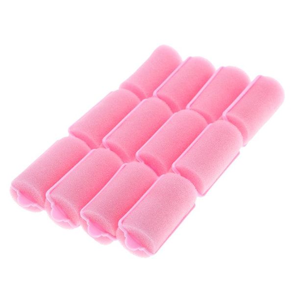 DIY Pink Sponge Hair Soft Curler Roller Strip Curl Magic Crimper Tool Twist