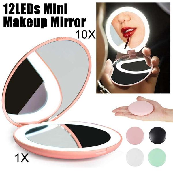 

compact mirrors 1pc portable make up mirror led makeup 10x folding round magnifying cosmetic travel beauty ring po fill light