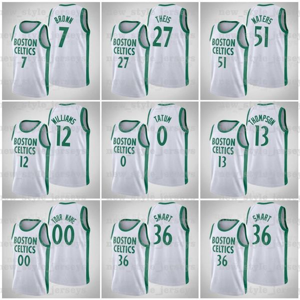 

0 jayson 8 kemba tatum 7 jaylen walker smart brown 33 larry 36 marcus bird boston celtics men basketball jerseys, Black;red