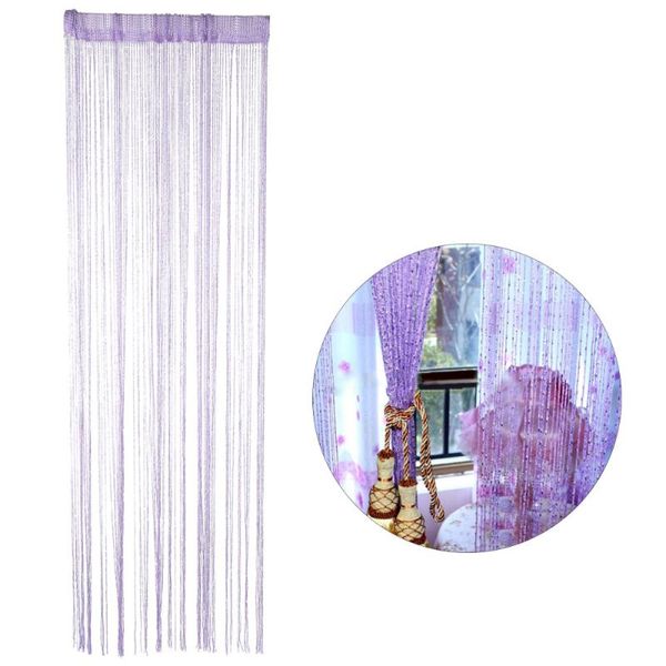 

curtain & drapes 1pc 2m x 1m door string panel wall window room divider tassel for home decoration (violet)