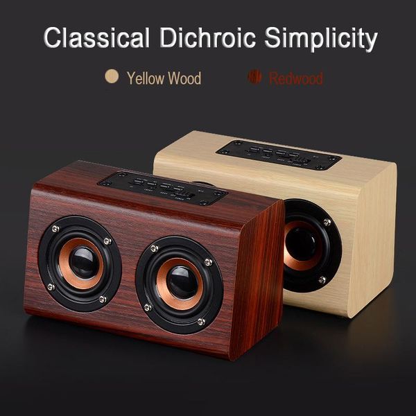 

super bass wooden bluetooth wireless speaker portable subwoofer wireless receiver handscall double horn speaker for music