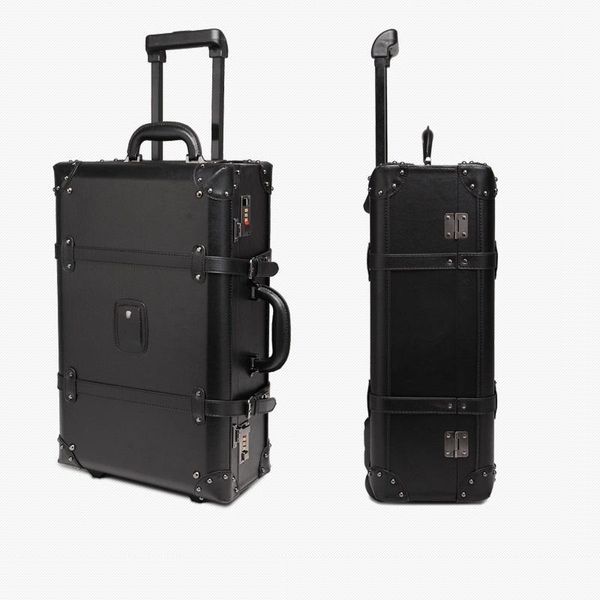 

suitcases retro design high grade 20/24 inches strong and sturdy trolley boarding suitcase travel waterproof rolling luggage box