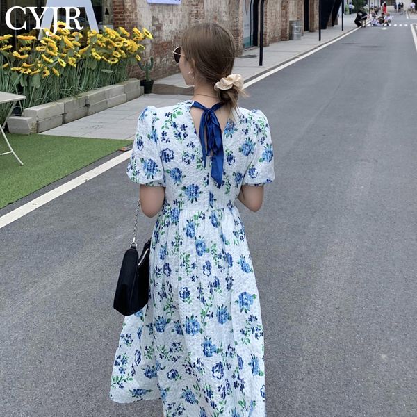 

2021 women will see vintage jacquard flower embroidered waist high dress long puff no back loop above dressed midi slwt, Black;gray