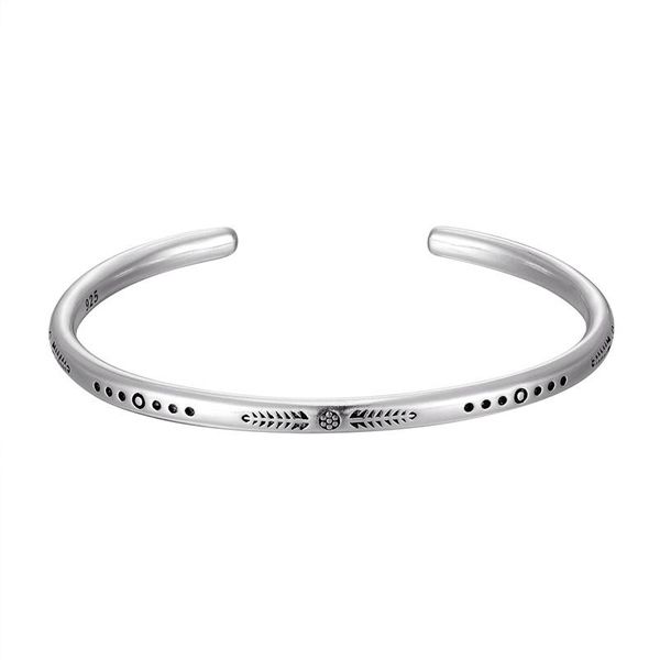 

bangle arrival vintage silver color fish pattern open bracelet hand beat irregular for women men jewelry, Black