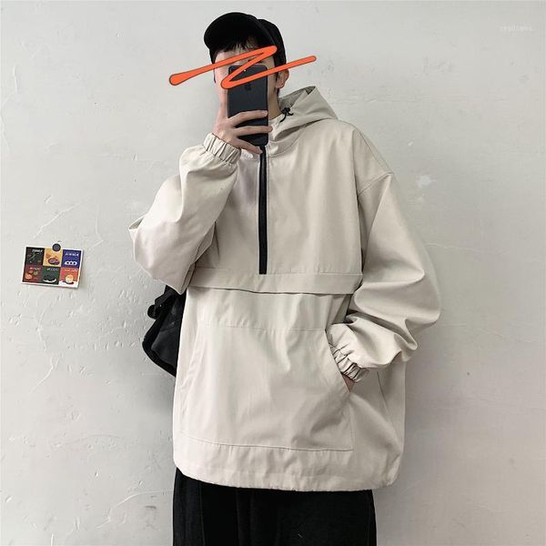 

men's jackets men jacket autumn lazy style korean hooded casual loose trend large size handsome long sleeved -40, Black;brown