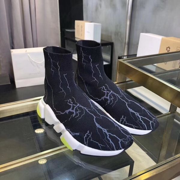 

alexander platform men casual shoes socks sneaker classic triple black white red fashion men women chaussures sport trainers, Red;white