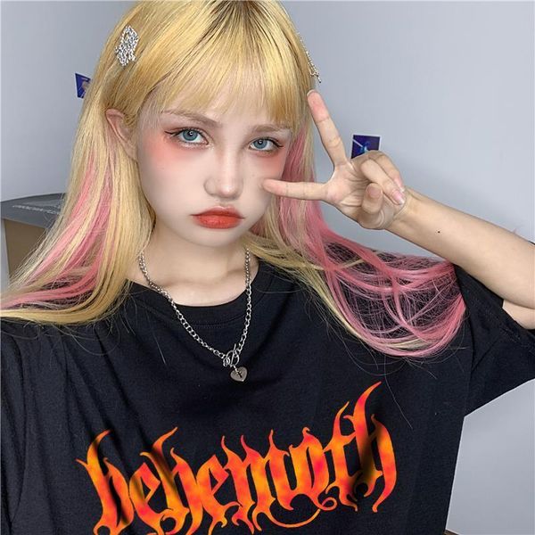 

new harajuku rock female tshirt letter print short sleeve & tees fashion casual t shirt women clothing t-shirt, White