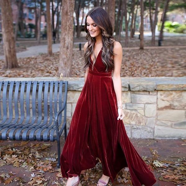 

party dresses verngo red velour evening dress simple formal vintage prom gown long vestidos de festa, White;black