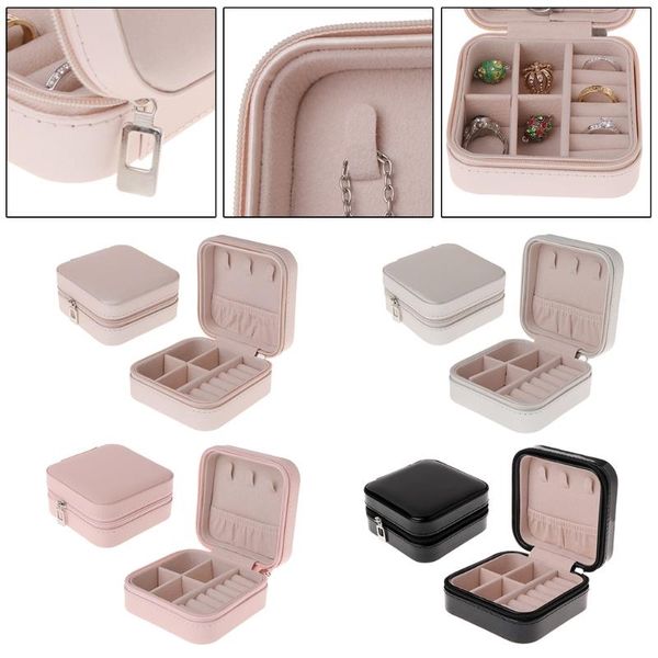 

jewelry pouches, bags box portable storage organizer zipper women display travel case, Pink;blue