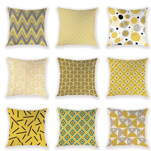 

cushion/decorative pillow geometric cushions yellow cushion cover 45x45 case gifts pillowcase for living room decoration bed