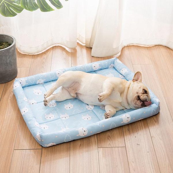 

kennels & pens summer dog bed cool mat cat blanket travel breathable washable cold silk pet sofa portable puppy suppliers