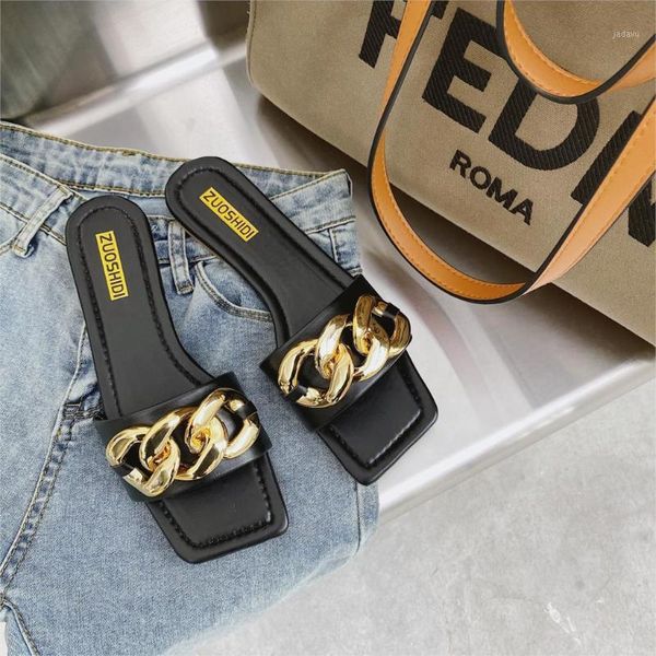 

women slippers 2021 summer indoor outdoor square head low heel soft sole non slip casual beach shoes ladies slides1, Black