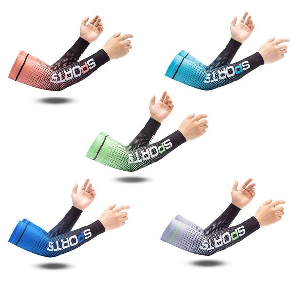 

elbow & knee pads 2pcs cool men cycling running bicycle sleeves uv sun protection cuff cover protective arm sleeve bike sport warmers, Black;gray