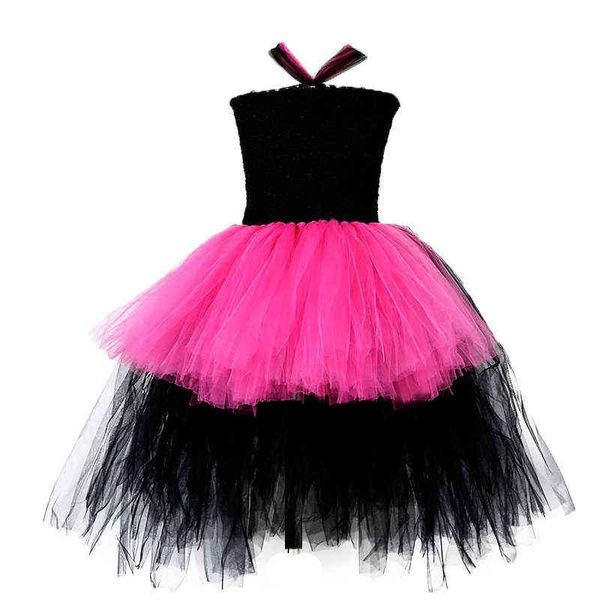 Popolare Rock star Girl Tutu Dress Hot Pink Baby Kids Birthday Party Performance Cosplay Tutu Abiti Costume di Halloween per bambini G1218