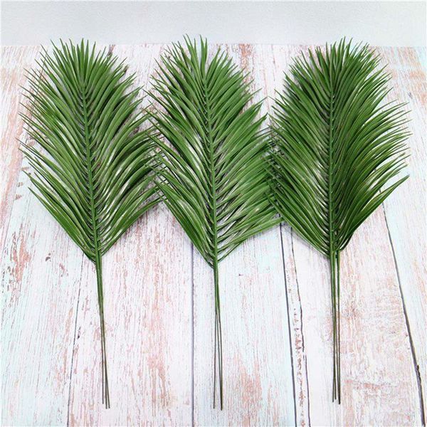 

artificial iron leaves palm tree green leaf plants plastic potted bonsai leaves garden home wedding table ornaments decoration