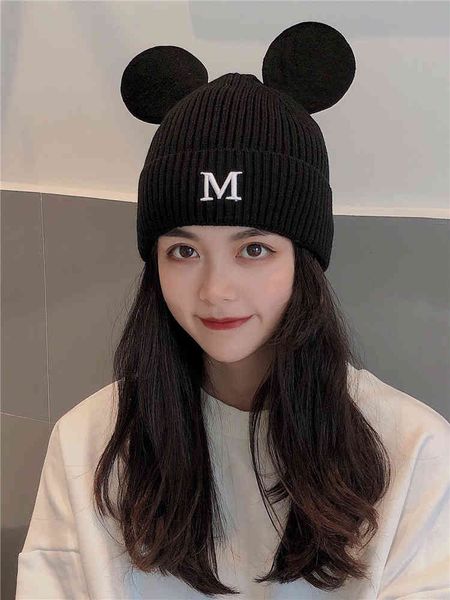 

rice odd wool hat children's autumn and winter stall with ears lovely fried street age reduction knitted men's fashion, Blue;gray