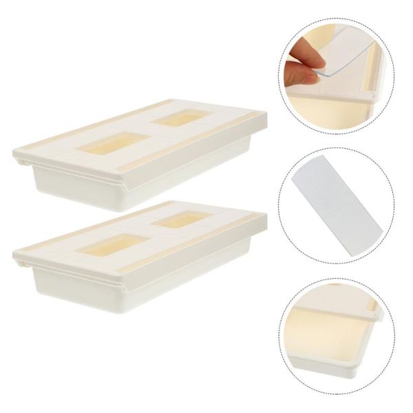 

2 pcs desk bottom storage box drawer type storage box organizer