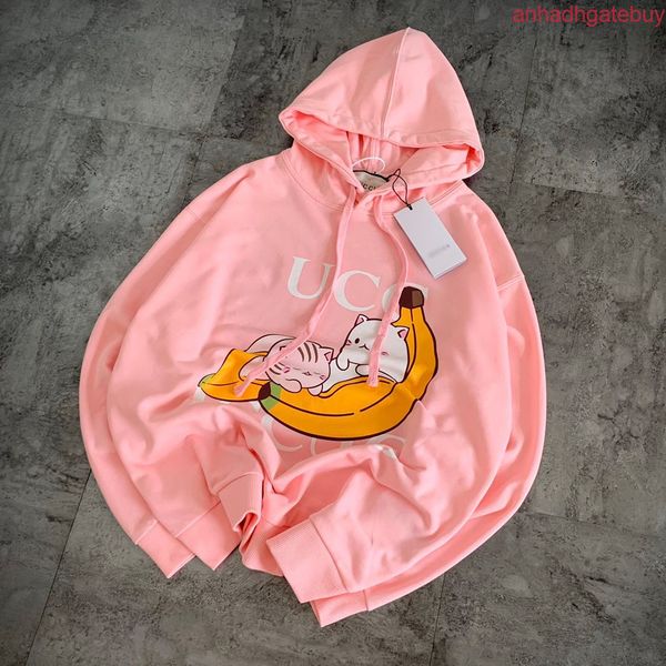

fashion luxury brand designer men women hoodies pink bananya cartoon casual streetwear pullovers harajuku sweatshirtzrgjsvohwhuu, Black