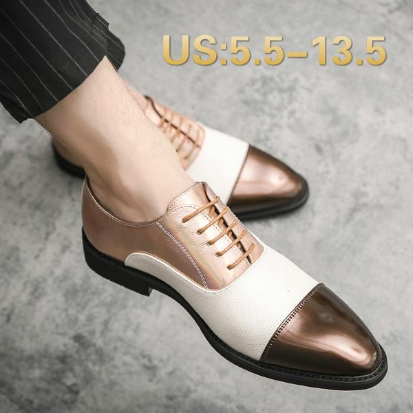 

dress shoes mens genuine leather oxfords men wedding party whole cut formal for handmade plus us 5.5-13.5, Black
